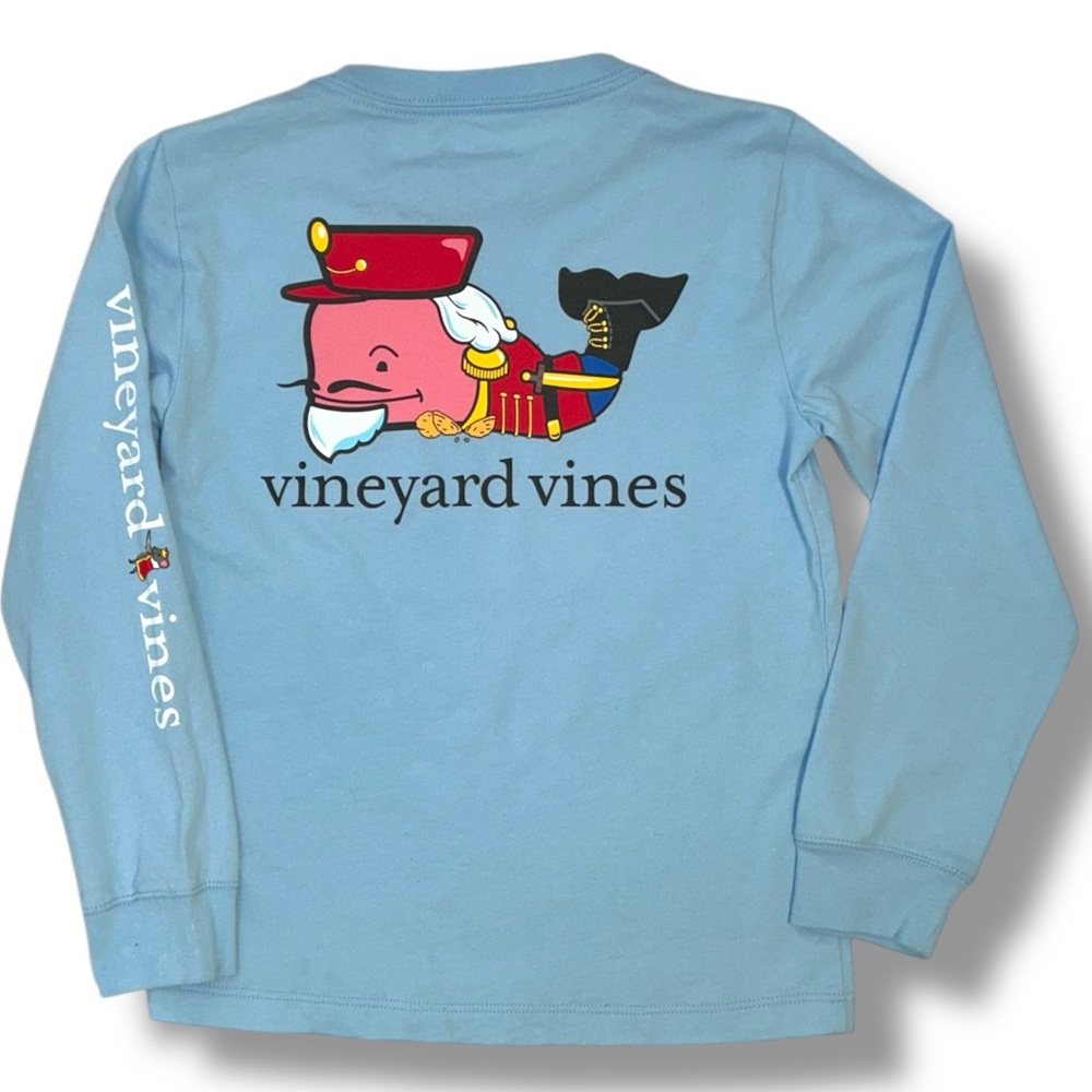 Vineyard Vines Kids Nutcracker Whale Long Sleeve Pocket Tee Blue Boys Size 6 NWT - Picture 4 of 16